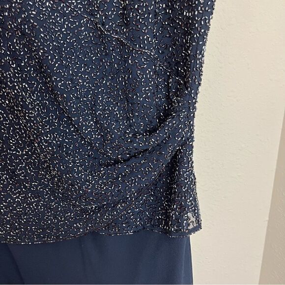 JKARA Navy Sequin Mother of Bride Evening Gown - Picture 13 of 13